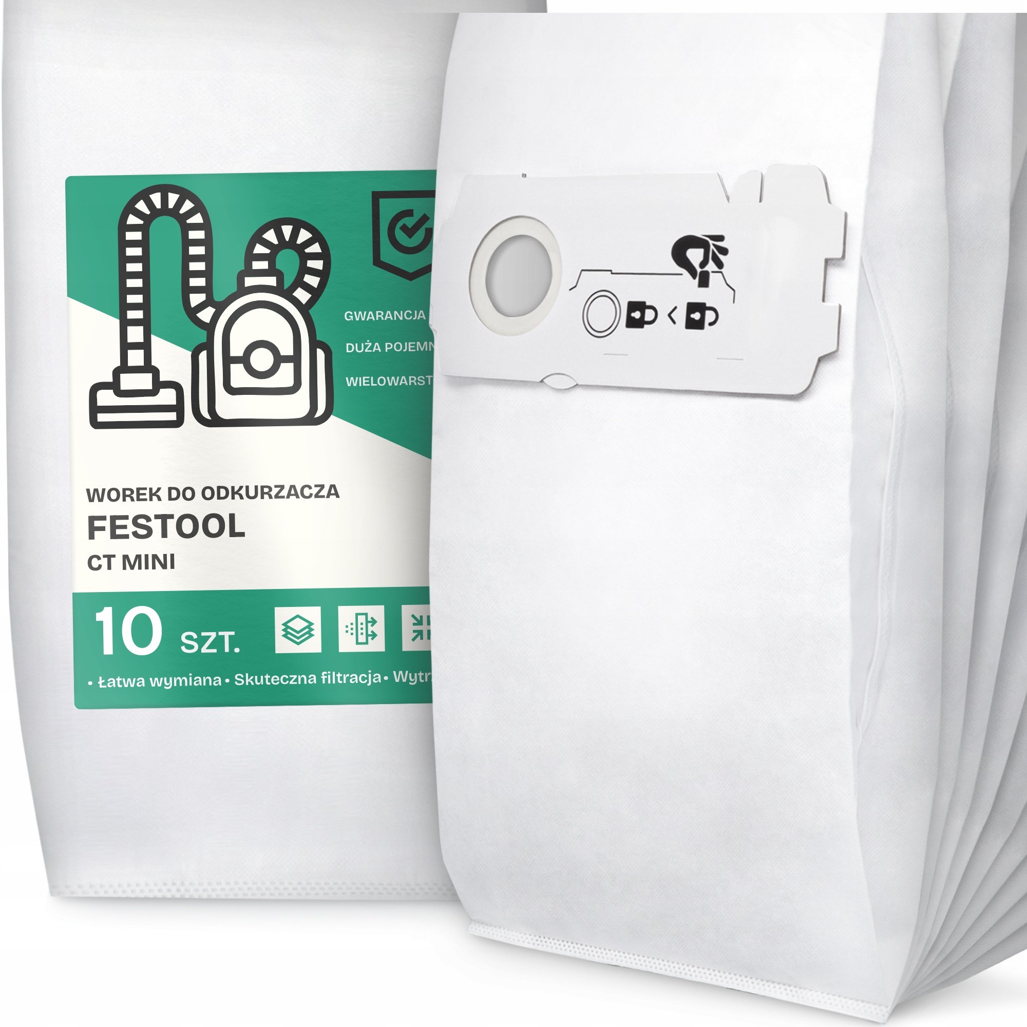 10x Worek do Odkurzacza Festool Ct Mini Syntetyczny Tekstylny Worki G9-W