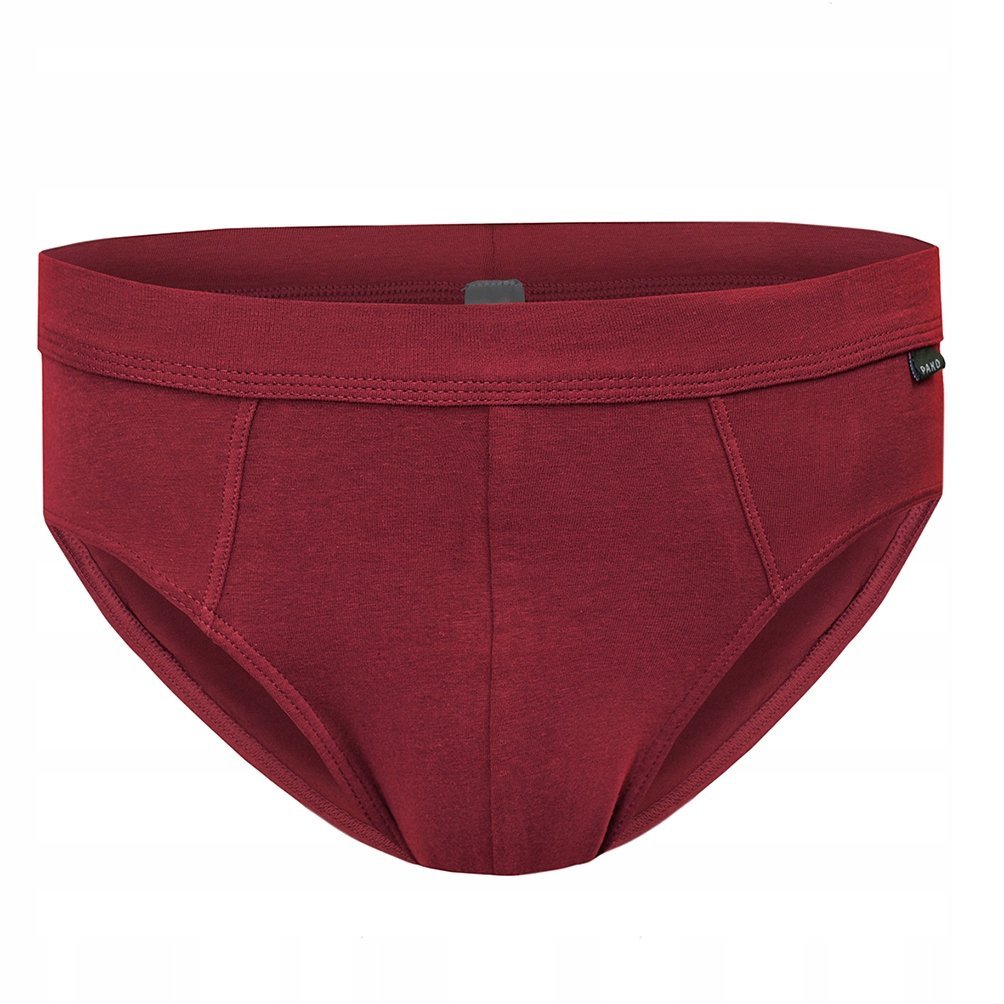 Slipy męskie majtki bawełniane wygodne ROCKY bordowe XL Pako Jeans