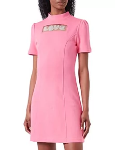 Love Moschino Damska sukienka z krótkim rękawem, fuksja, rozmiar 38, Fuchsia, 38 - Sukienki - miniaturka - grafika 1