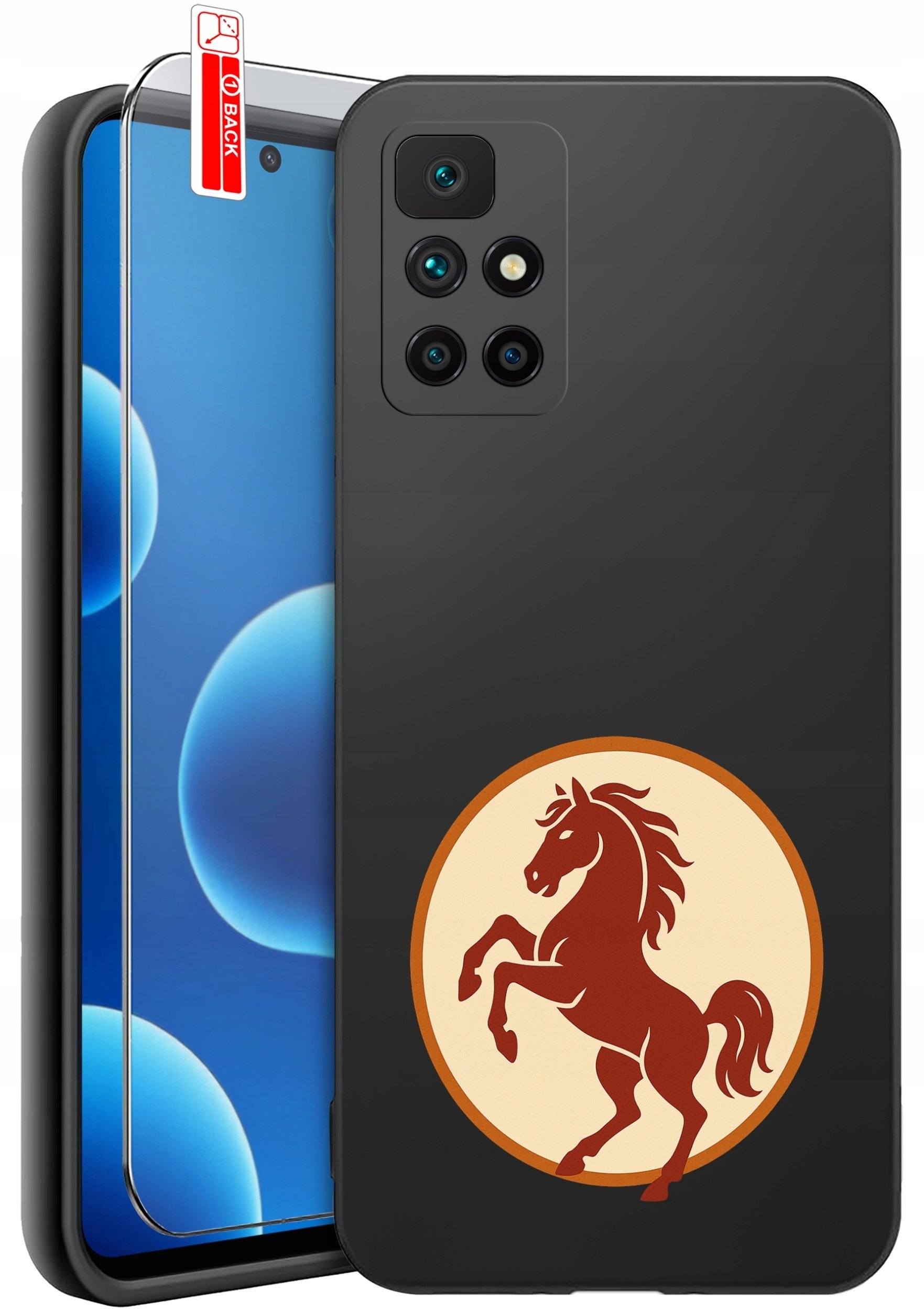 krainaGSM Etui Do Xiaomi Redmi 10 Wzory Silikonowe Matt Case + Szkło 9H