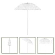 Parasole ogrodowe - The Living Store Parasol plażowy w hawajskim stylu - biały - 180 cm - Parasol Ogrodowy - miniaturka - grafika 1