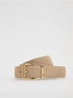 Paski - Reserved - Skórzany pasek - beżowy - miniaturka - grafika 1