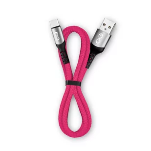 eXc Kabel USB-C BRAID 1.2m Różowy - Kable USB - miniaturka - grafika 1