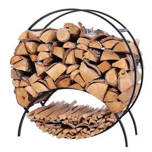 Czarny okrągły stojak na drewno kominkowe 80 cm - Arfo - Akcesoria kominkowe - miniaturka - grafika 1