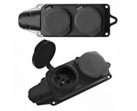 Gniazdka elektryczne - Gniazdo prądowe z uziemieniem podwójne PG102 natyn - miniaturka - grafika 1