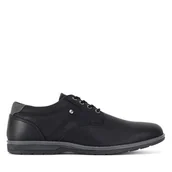 Półbuty męskie - Półbuty Lanetti LINOS2-101 MBS Czarny - miniaturka - grafika 1