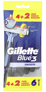Gillette Blue3 Smooth maszynka do golenia 6 szt dla mężczyzn - Maszynki do golenia i wkłady - miniaturka - grafika 4