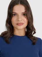 Koszulki i topy damskie - 4F T-shirt slim z waflowej dzianiny damski 4FRSS25TTSHF2749-30S Niebieski Roz. M - miniaturka - grafika 1