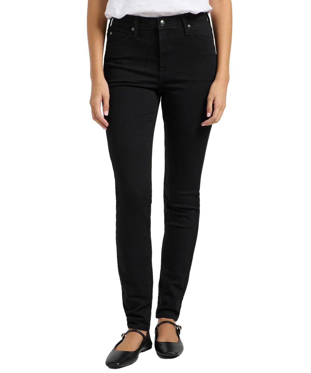 Jeansy Lee Scarlett High 112363446 Black Rinse W 27 / L 29
