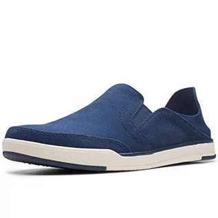 Klapki i japonki męskie - Clarks Męskie klapki Step Isle Row, niebieskie (Navy Canvas), 43 EU, Niebieski granatowy Canvas, 43 EU - grafika 1