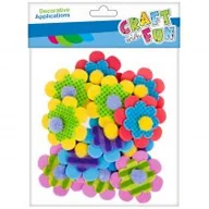 Pozostałe akcesoria dla plastyków - Craft with Fun Ozdoba dekoracyjna Eva Kwiatki samoprzylepna 12szt Pbh12/288 - miniaturka - grafika 1