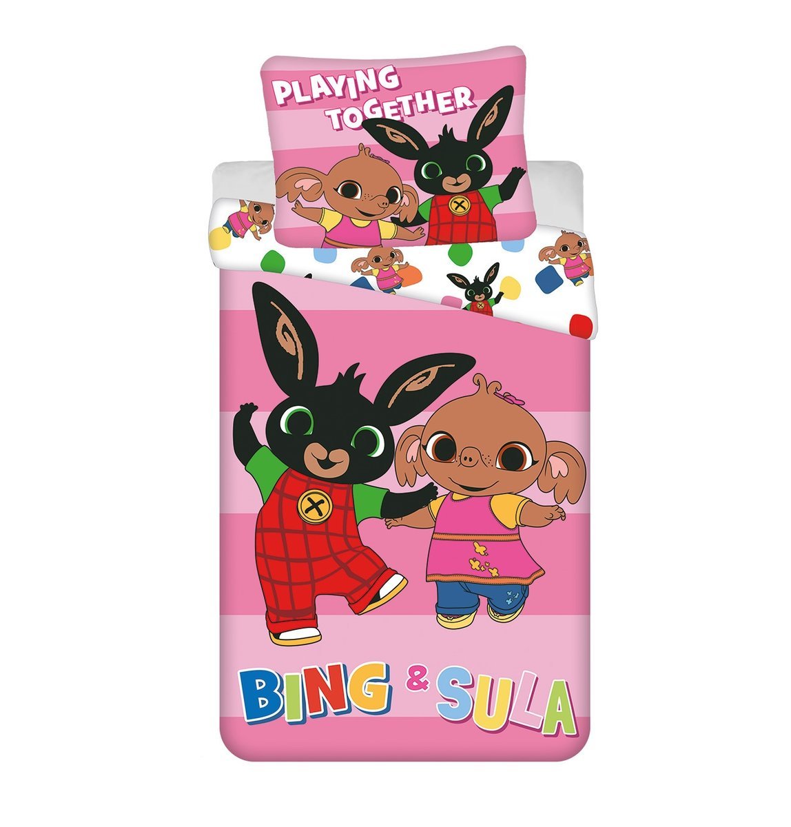 Komplet Pościeli bawełnianej Króliczek Bing i Sula 25BS024 140 x 200 cm