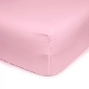 Regulowany dolny arkusz 100% bawełna. W jednolitych kolorach. 90x200cm różowy - Prześcieradła - miniaturka - grafika 1