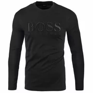 Koszulki męskie - Hugo Boss Longsleeve T-shirt Haftowane Czarne Logo /m - miniaturka - grafika 1