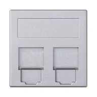 Inne akcesoria elektryczne - Kontakt Simon Adapter keystone podwójny z osłoną SIMON 500 - aluminium - miniaturka - grafika 1