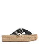 Espadryle damskie - Calvin Klein Espadryle Flatf Espadrill Cross Lth Hdw HW0HW02892 Czarny - miniaturka - grafika 1
