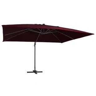 vidaXL Parasol wiszący z LED, bordowy, 400x300 cm 312318 - Parasole ogrodowe - miniaturka - grafika 1