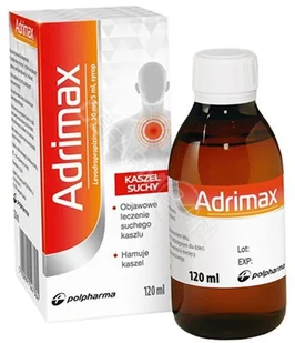 ZAKŁADY FARMACEUTYCZNE POLPHARMA S.A. Adrimax 30 mg/5 ml syrop 120 ml 3778341 - Przeziębienie i grypa - miniaturka - grafika 1
