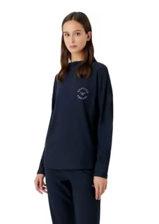 Bluzy damskie - Emporio Armani Damska bluza polarowa z wiskozy, morski, L - grafika 1