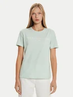 Koszulki i topy damskie - Tommy Hilfiger T-Shirt Logo WW0WW40276 Zielony Regular Fit - miniaturka - grafika 1