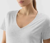 Bluzki damskie - T-shirt damski 4F WSS24TTSHF1162 - szary XXL - miniaturka - grafika 1
