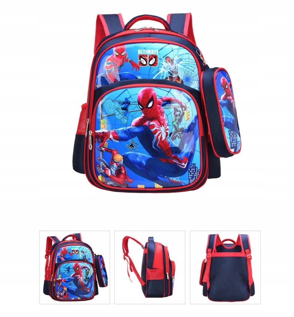 Spiderman plecak do szkoły duży lekki piórnik