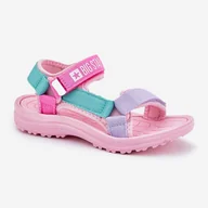 Buty dla dziewczynek - Sandały Dziecięce Na Rzepy Big Star RR374519 Różowe - miniaturka - grafika 1