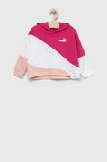 Bluzy dla dziewczynek - Puma bluza dziecięca PUMA POWER Cat Hoodie TR G kolor fioletowy z kapturem wzorzysta - miniaturka - grafika 1