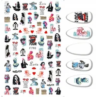 Ozdoby do paznokci - Naklejki Do Zdobienia Paznokci Wzorki Postacie F-790 - miniaturka - grafika 1