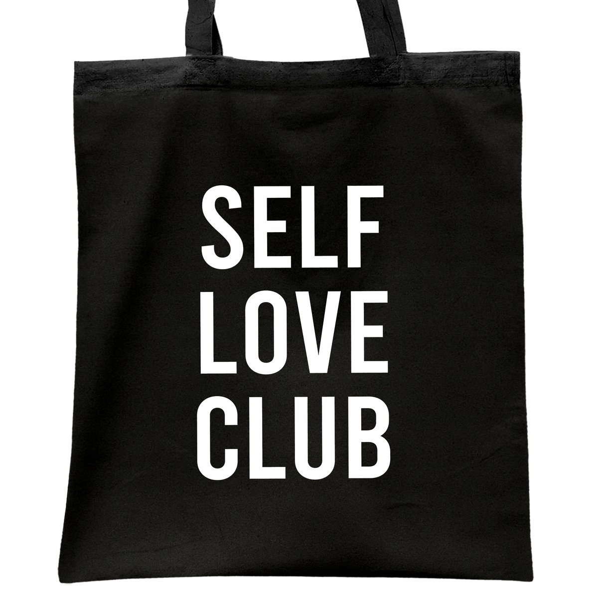 Torba bawełniana czarna na zakupy Self Love Club Miłość Samoakceptacja