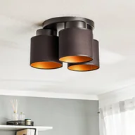 Lampy sufitowe - Lampa sufitowa Soho cylinder 3-pkt. czarna/złota - miniaturka - grafika 1