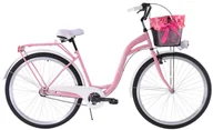 Rowery - Kozbike (K22) 3S 28 cali Damski Pudrowo-Biały - miniaturka - grafika 1