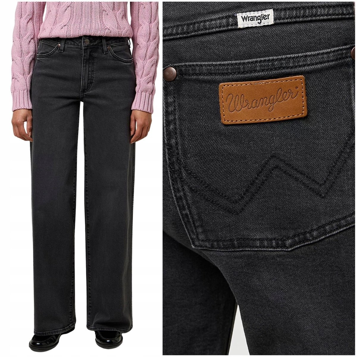 Wrangler WORLD WIDE luźne szerokie damskie spodnie jeansowe palazzo W30 L34