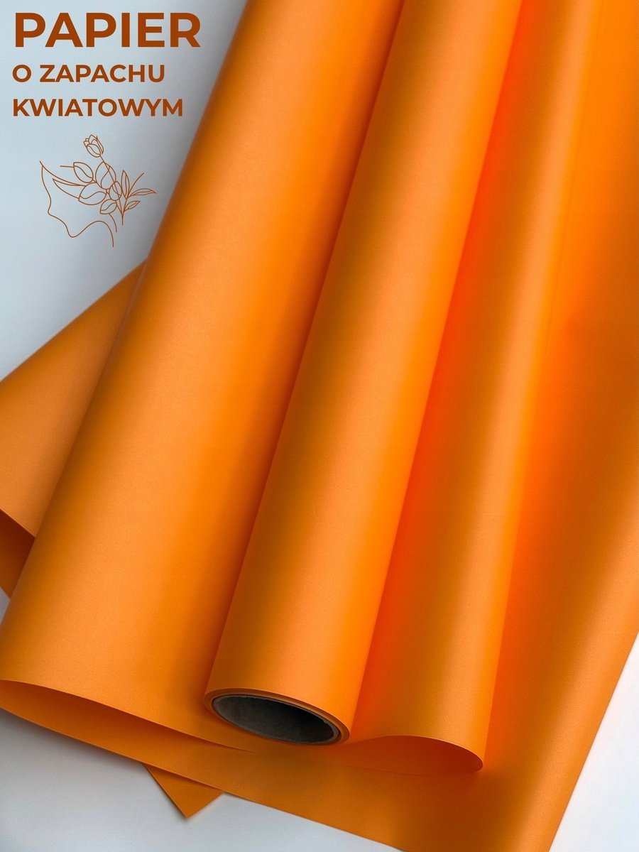 Papier do pakowania satynowy Mandarynka 50cmX9m