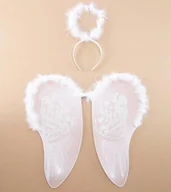Dodatki do strojów karnawałowych - Strój Aniołka Zestaw Anioła Y6237 Skrzydła + opaska aureolka - miniaturka - grafika 1