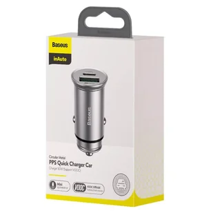 Baseus Baseus PPS inteligentna ładowarka samochodowa USB / USB Typ C 30 W Quick Charge 4.0 QC4+ Power Delivery 3.0 VOOC SCP AFC MTKPE srebrny (CCYS-C0S) hurtel-60586-0 - Ładowarki samochodowe - miniaturka - grafika 29