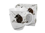 Kubki - Kubek do kawy i herbaty porcelanowy DUO CHARMING OWLS 650 ml - miniaturka - grafika 1