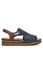 Sandały damskie - Rieker Sandały CEO-62962-14 Granatowy - miniaturka - grafika 1