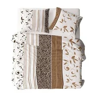 Pościel - Karo Pościel flanelowa 160x200 1301N biała brązowa kwiaty ornamentna Flanela Komfort - miniaturka - grafika 1