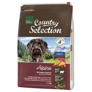 REAL NATURE Country Selection Alpine Indyk i wołowina alpejska 4 kg - Sucha karma dla psów - miniaturka - grafika 1
