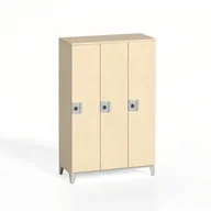 Szafki BHP - B2B Partner Szafa ubraniowa trzyczęściowa, niska, brzoza 610763 - miniaturka - grafika 1