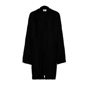 Aleva Damski długi kardigan z dzianiny z twistowym swetrem i dużymi klapami, akrylowy, czarny, rozmiar XL/XXL, czarny, XL - Swetry damskie - miniaturka - grafika 1