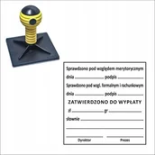 Pieczątki - Pieczątka księgowa, gryf, kołek "Sprawdzono pod względem..." 63x63mm - miniaturka - grafika 1