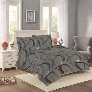 Antracytowa bawełniana pościel dwuosobowa/przedłużona 200x220 cm Nora – Cotton House - Pościel - miniaturka - grafika 1