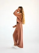 Spodnie i spodenki dla dziewczynek - Reserved - Spodnie wide leg - brązowy - miniaturka - grafika 1