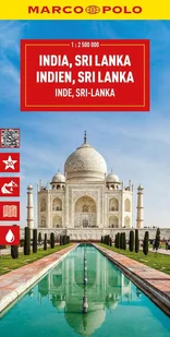 Indie, Srilanka. Mapa drogowa. 1:2500000 - Mapy i plansze edukacyjne - miniaturka - grafika 1