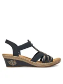 Sandały damskie - Rieker Sandały V2461-14 Granatowy - miniaturka - grafika 1