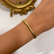 Bransoletki - Bransoletka złota damska piękna elegancka żmijka stal chirurgiczna - miniaturka - grafika 1