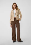 Spodnie damskie - Stradivarius Długie luźne spodnie eleganckie Brązowy M - miniaturka - grafika 1