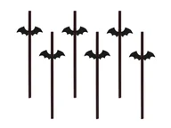 Halloween - Słomki Nietoperze na Halloween - 6 szt. - miniaturka - grafika 1